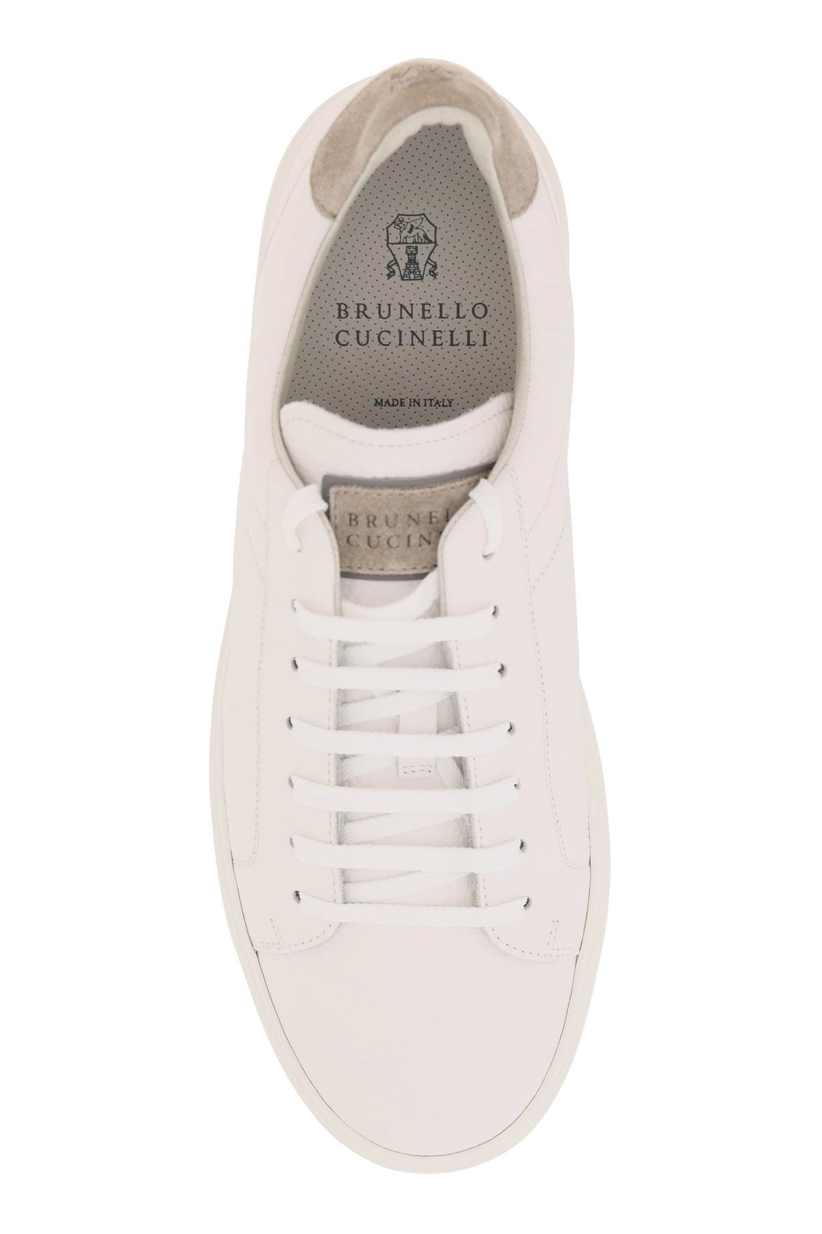 Shop Brunello Cucinelli Exposed Stitch Sneakers In Bianco