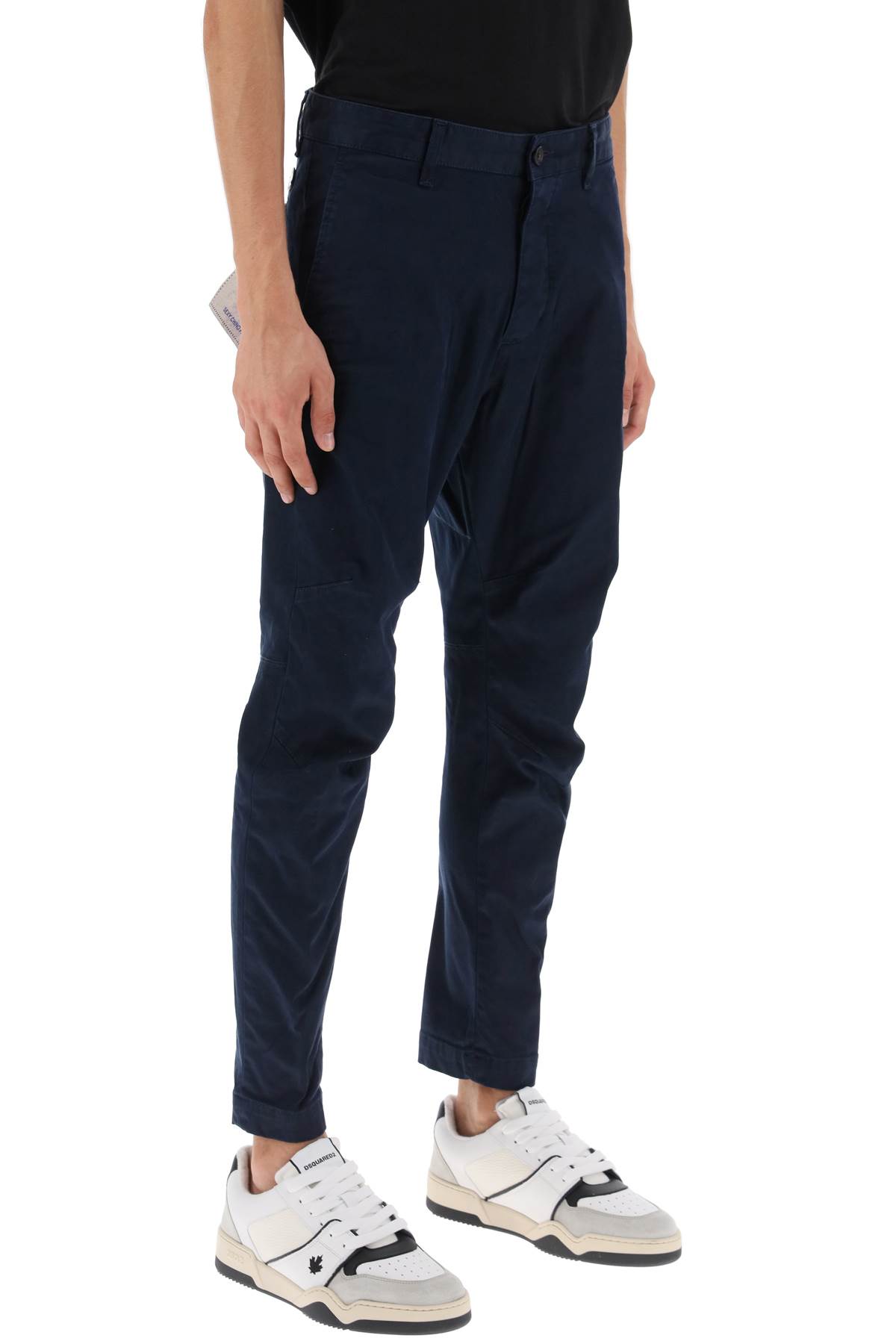 Dsquared2 Sexy Stretch Cotton Chino Pants In Navy Blue (blue)