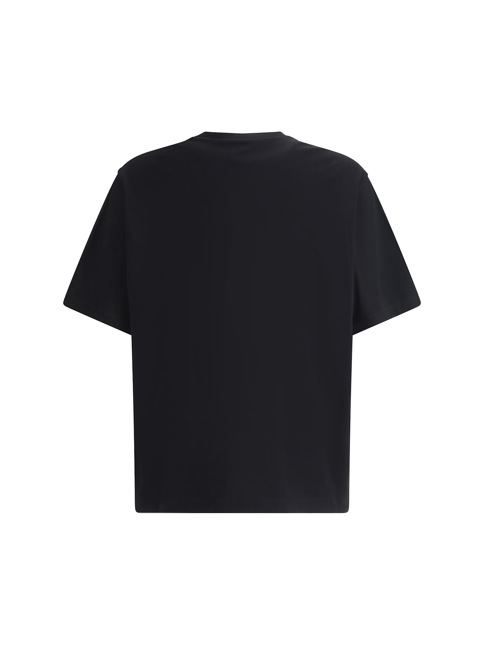 Prada Black Cotton T-shirt With Minimalist Design And Logo