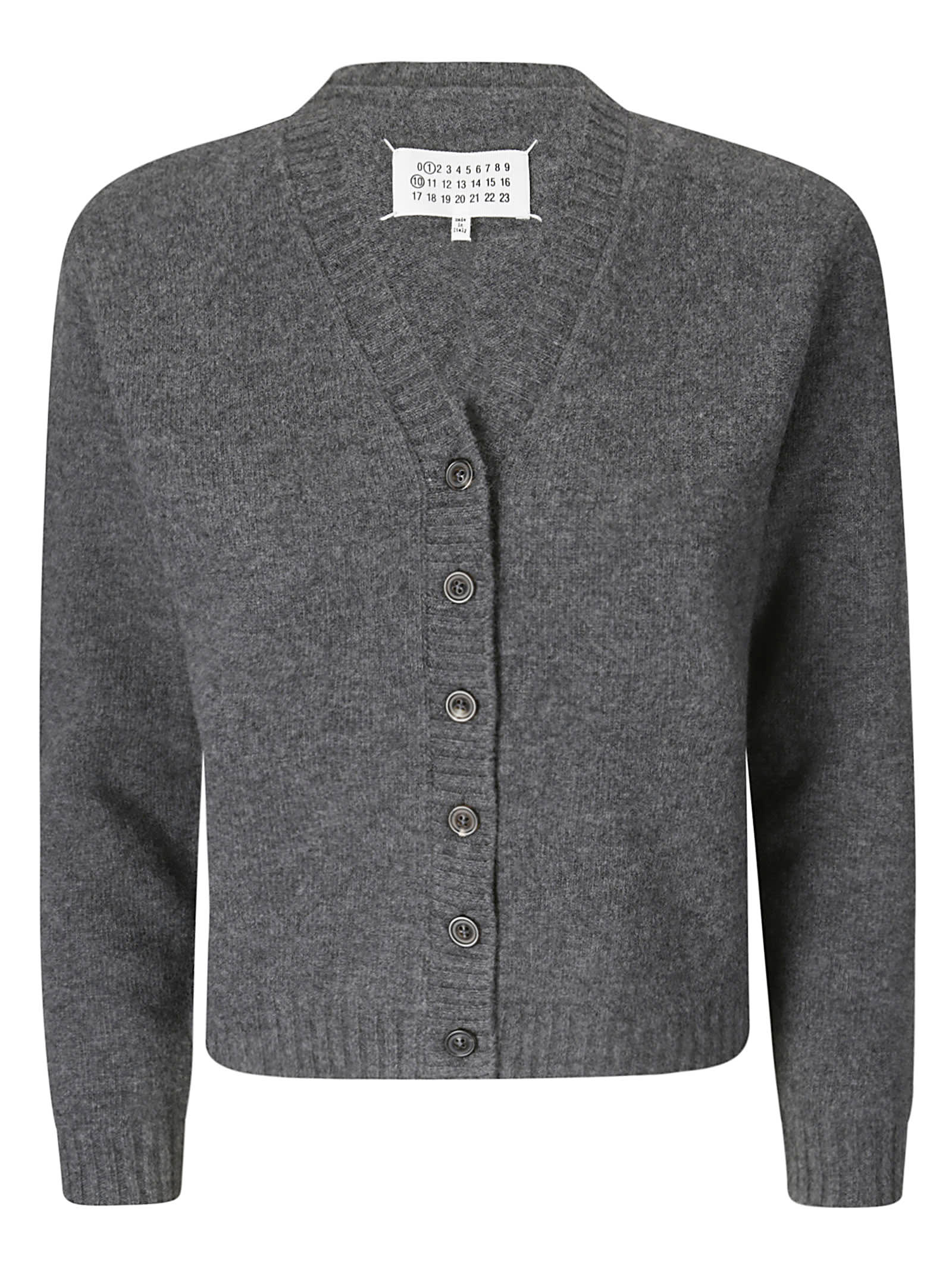 Shop Maison Margiela Cardigan In Charcoal