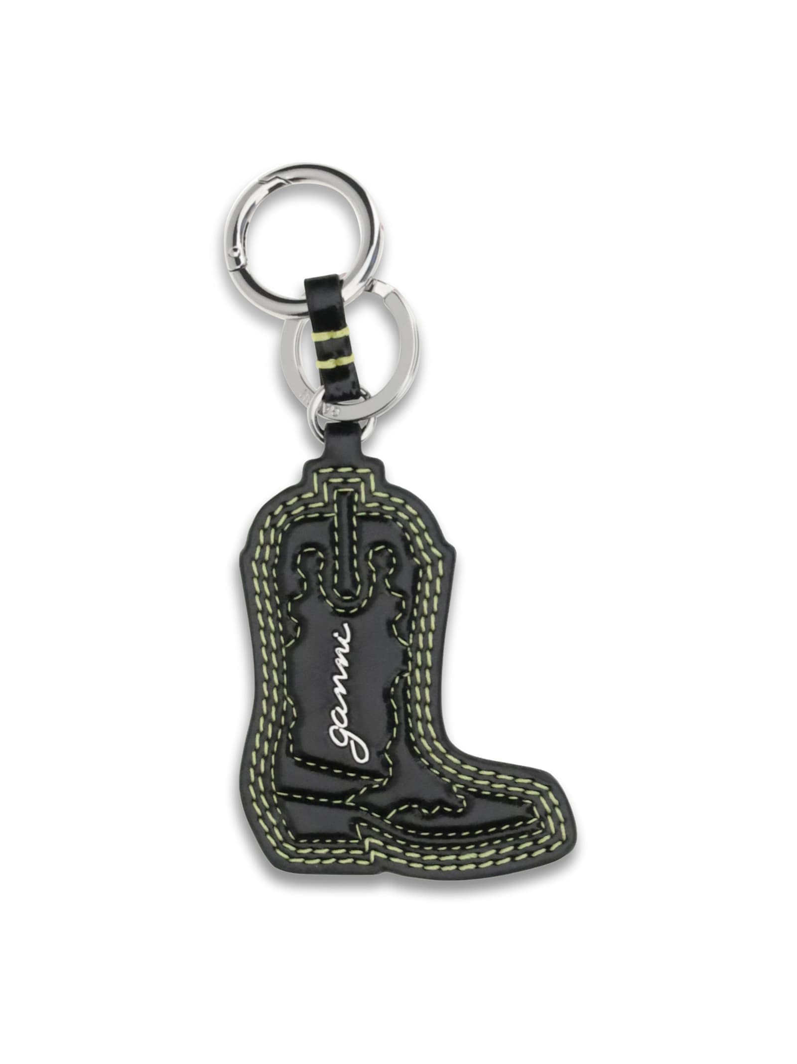 Ganni Women Western Boot Keyring In Black