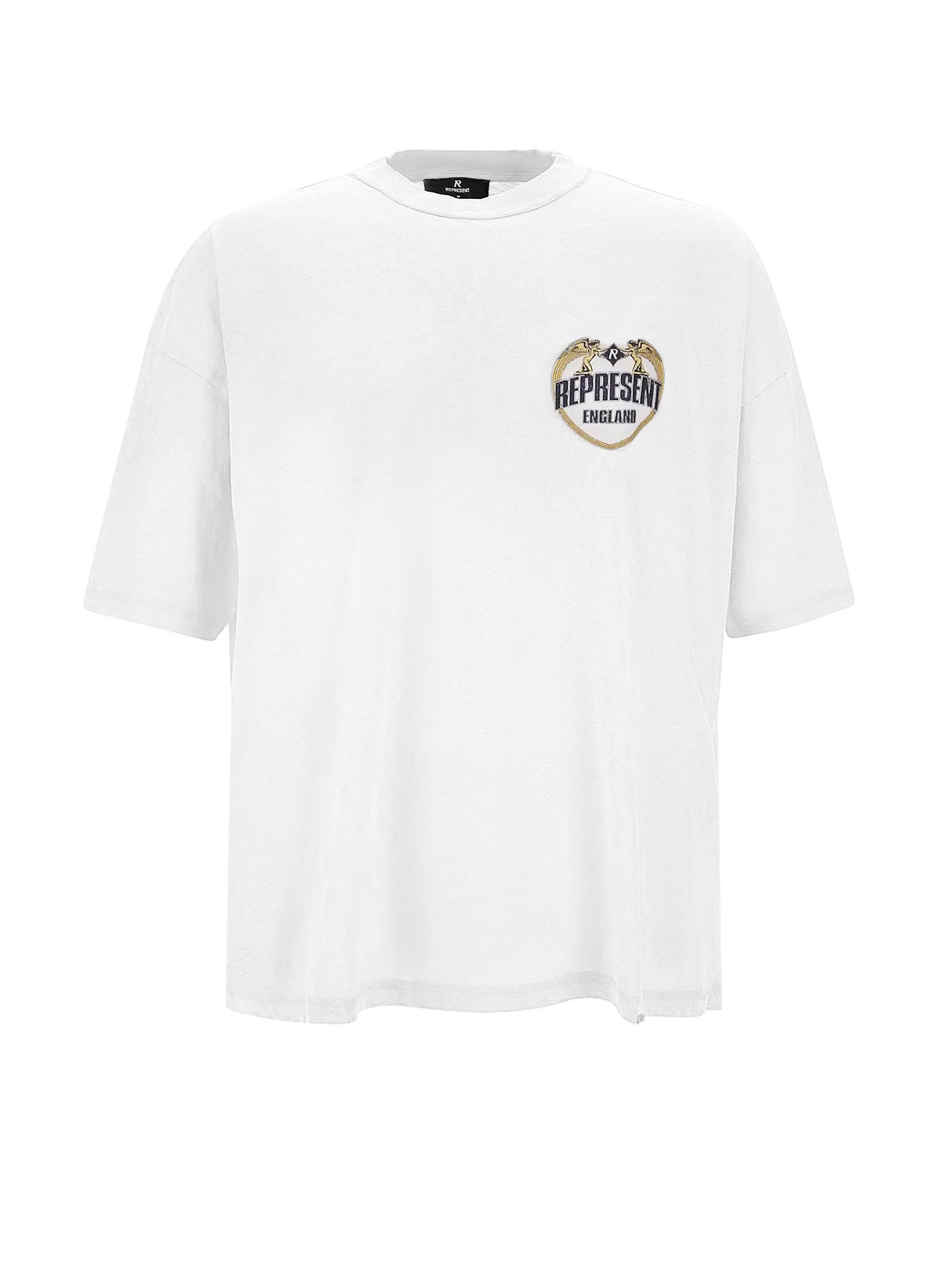 Represent Cotton T-shirt With Distressed Effect In Neutral