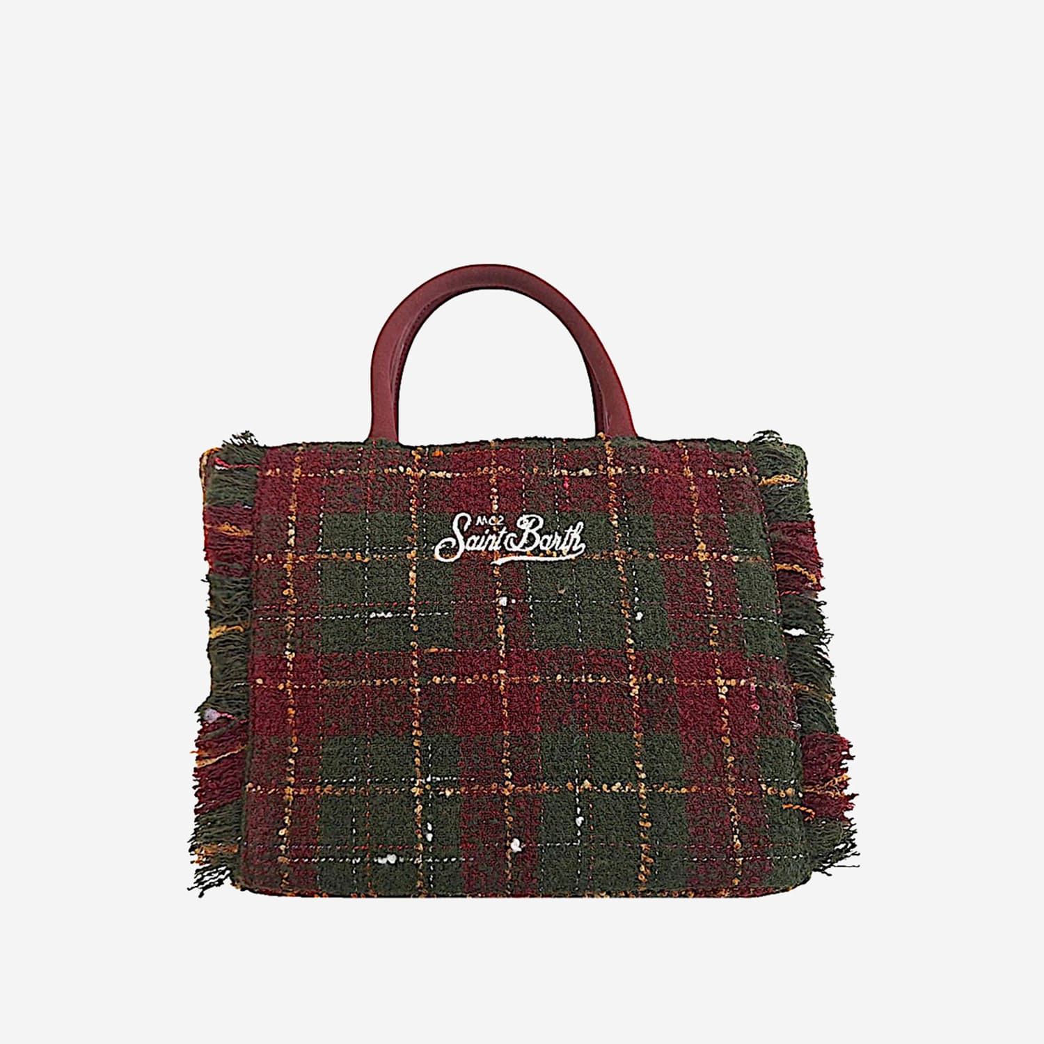 Mc2 Saint Barth Colette Bag In Checked Wool Blend In Multi