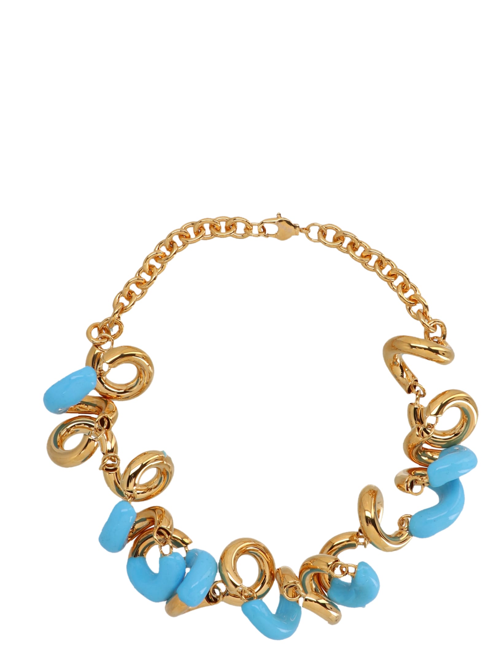 Shop Sunnei Fusillo Necklace In Light Blue