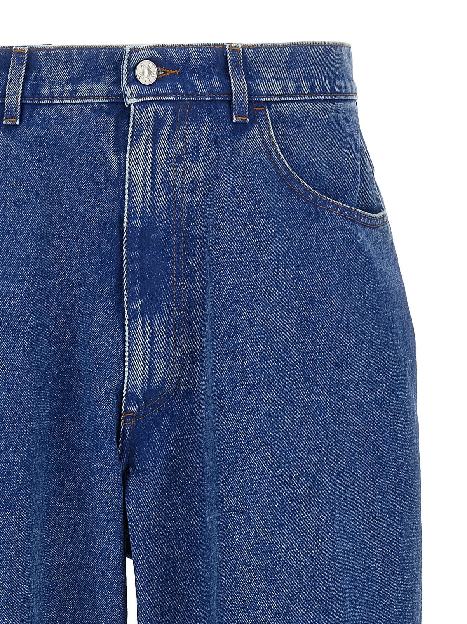 Marni Patch Jeans In Blue