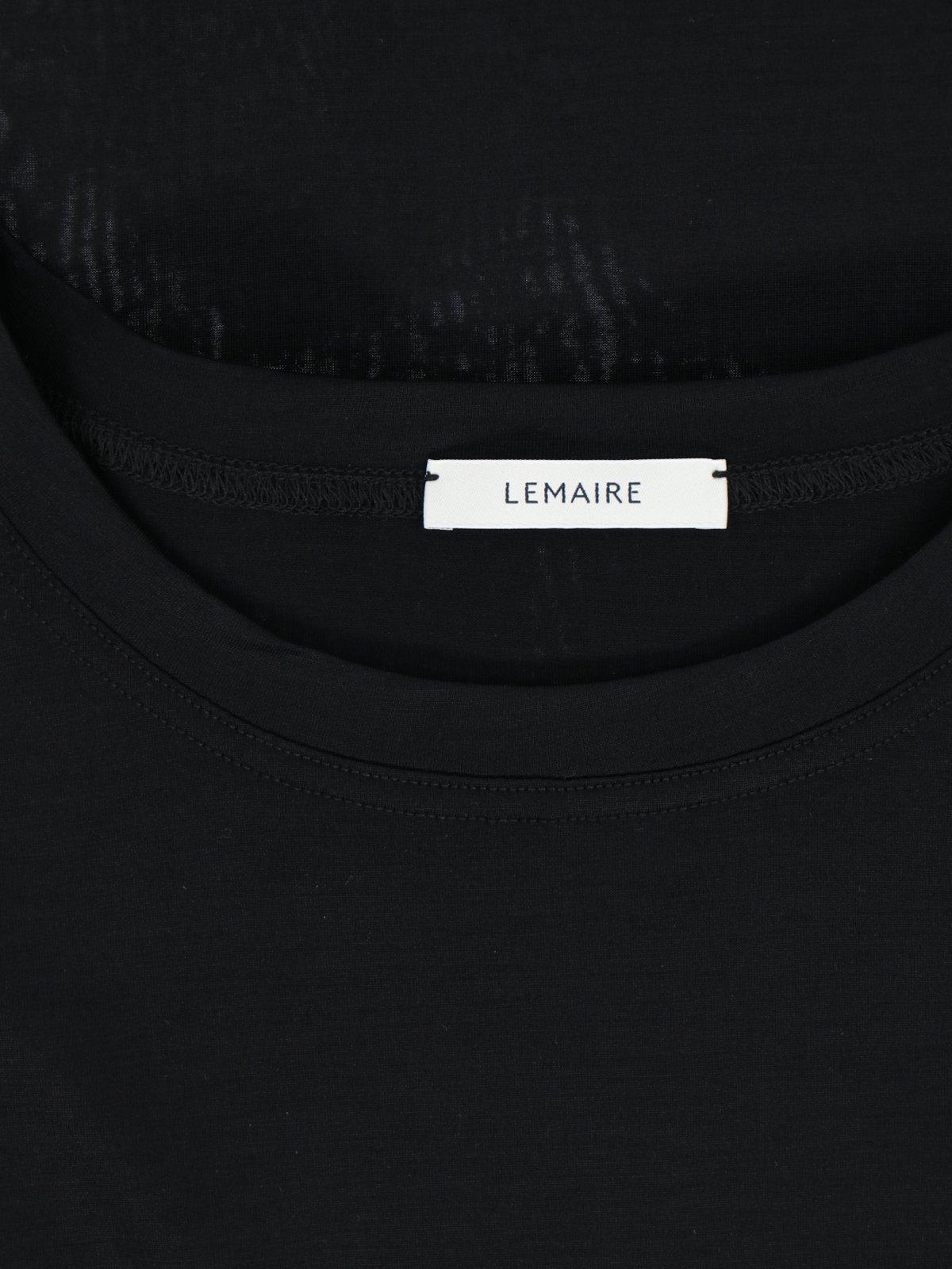 Shop Lemaire Short Sleeved Crewneck T-shirt In Nero