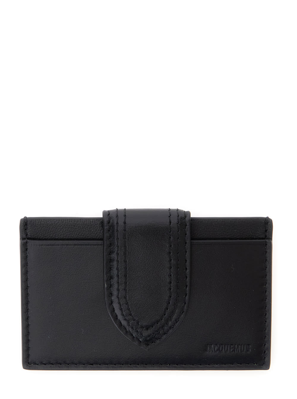 le Porte-cartes Bambino Black Card Holder With Magnetic Closure In Leather Woman