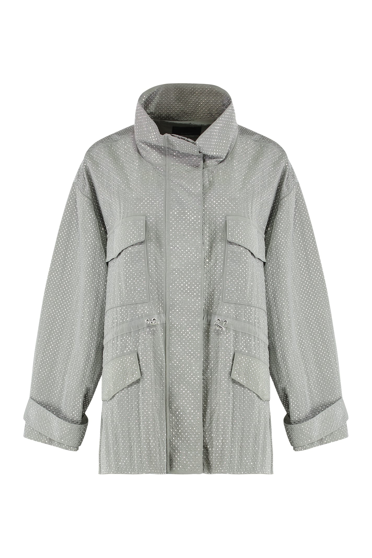 Pinko Technical Parka With Rhinestone-effect Mini Studs