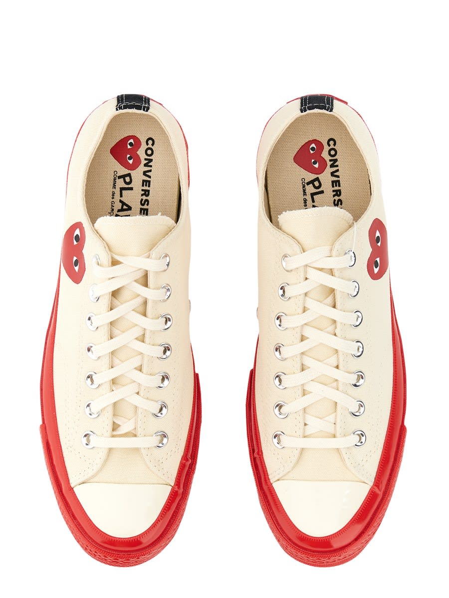 Shop Comme Des Garçons Play Heart Print Sneaker In White