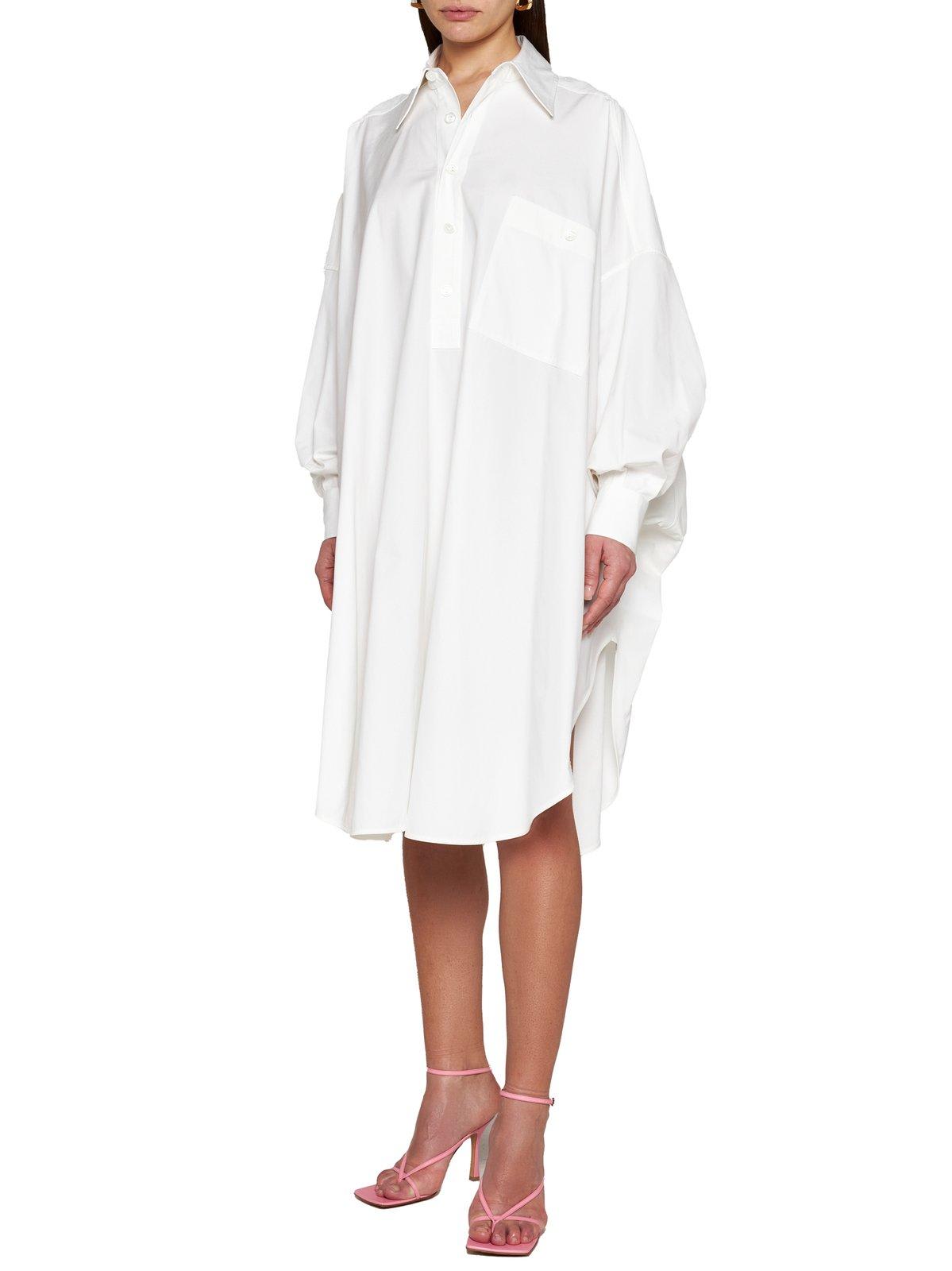 Bottega Veneta Compact Cotton Dress In White