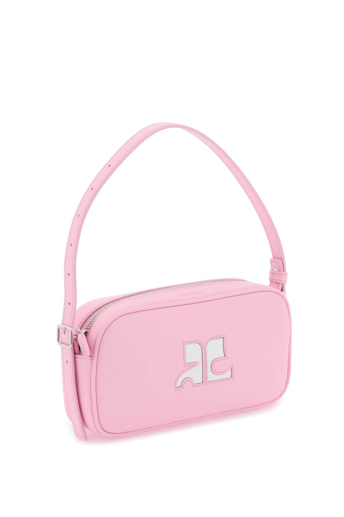 Shop Courrèges Leather Baguette Bag In Pink