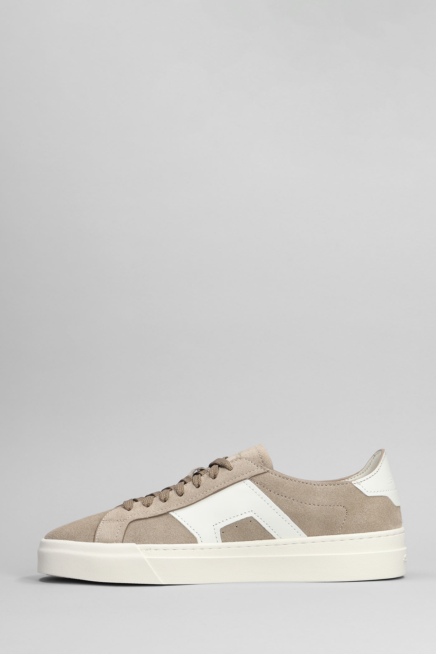 Shop Santoni Dbs Sneakers In Brown Suede And Leather