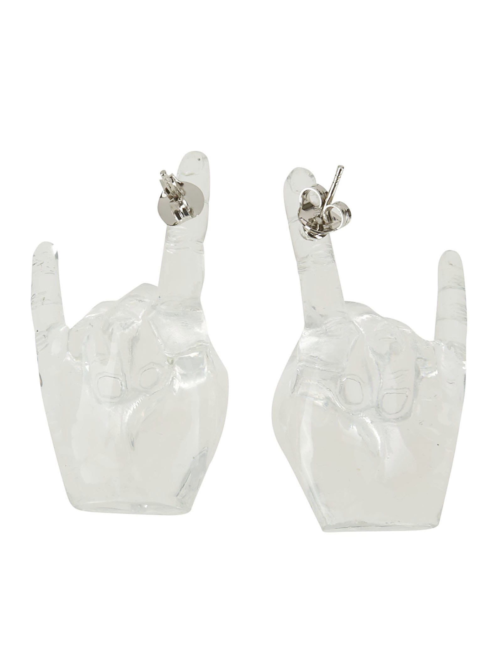 Y/project Midi Rock On Pendant Earrings In Transparent