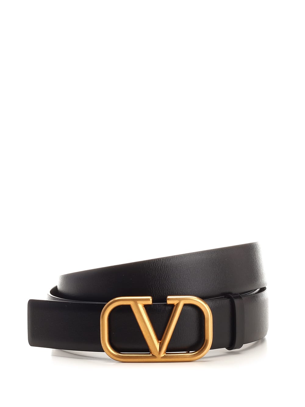 Shop Valentino Black/gold Vlogo Belt