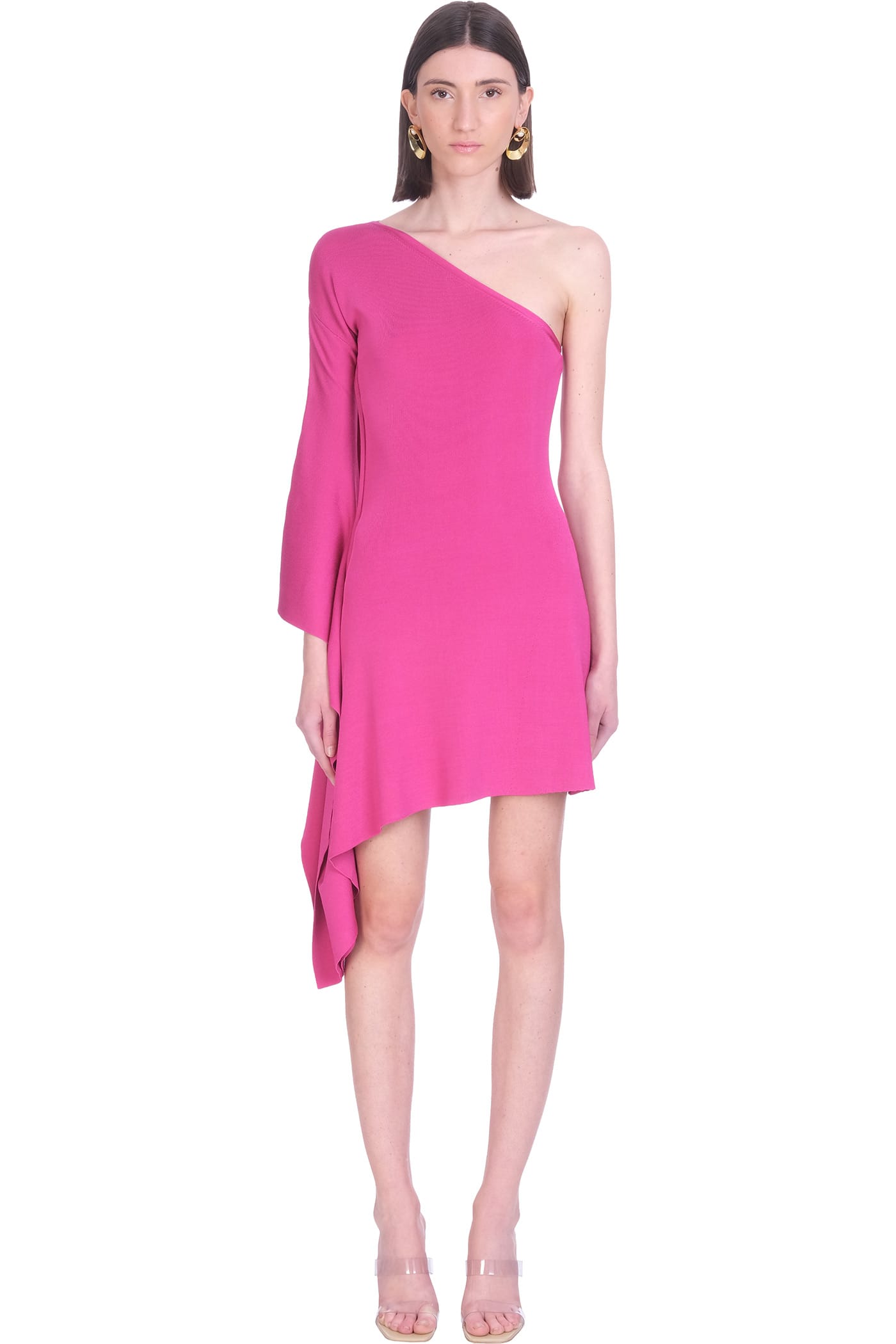 Cult Gaia Evora Knit Dress In Rose-pink Viscose