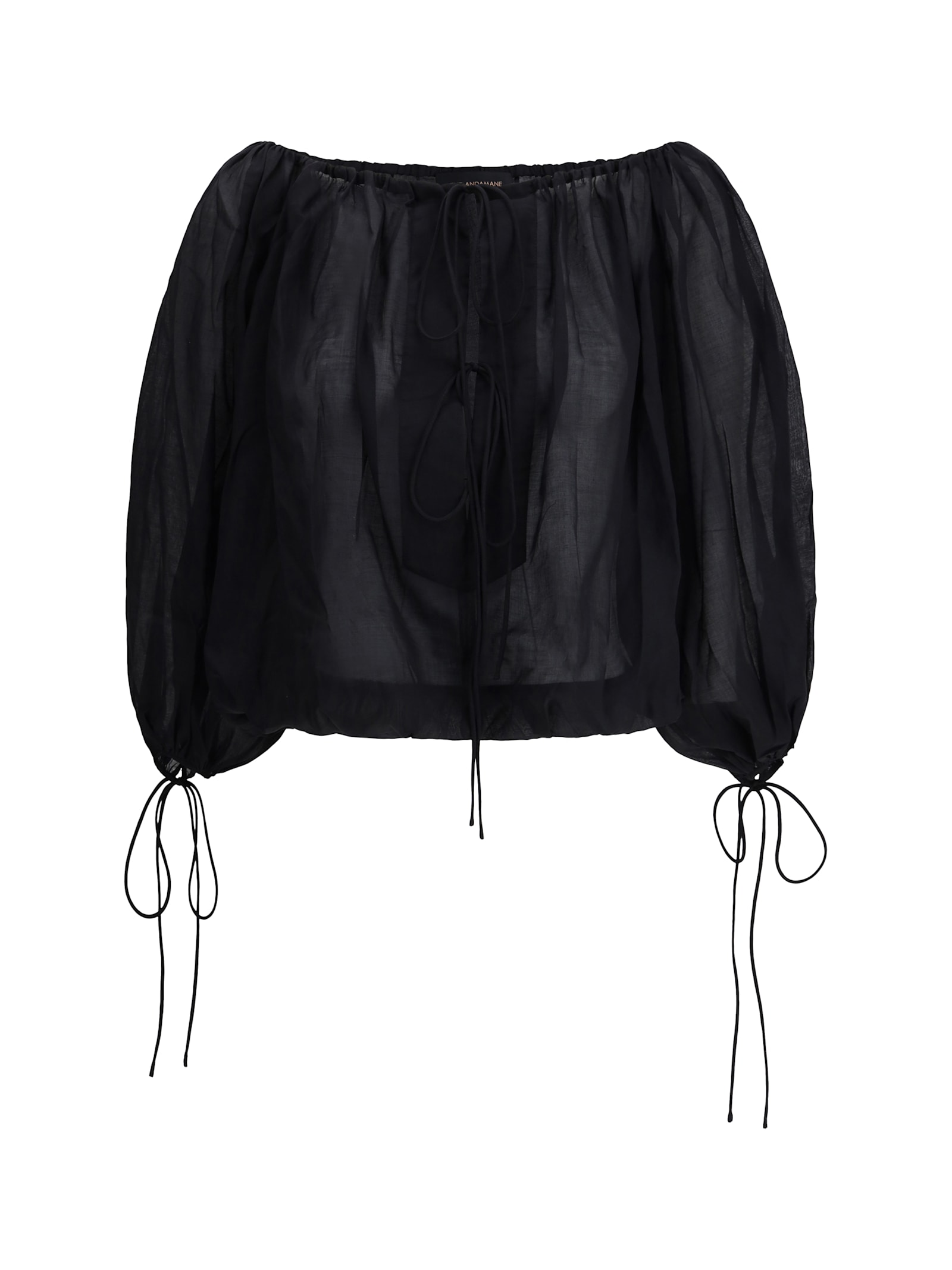 The Andamane Ribbon Tie Drawstring Blouse