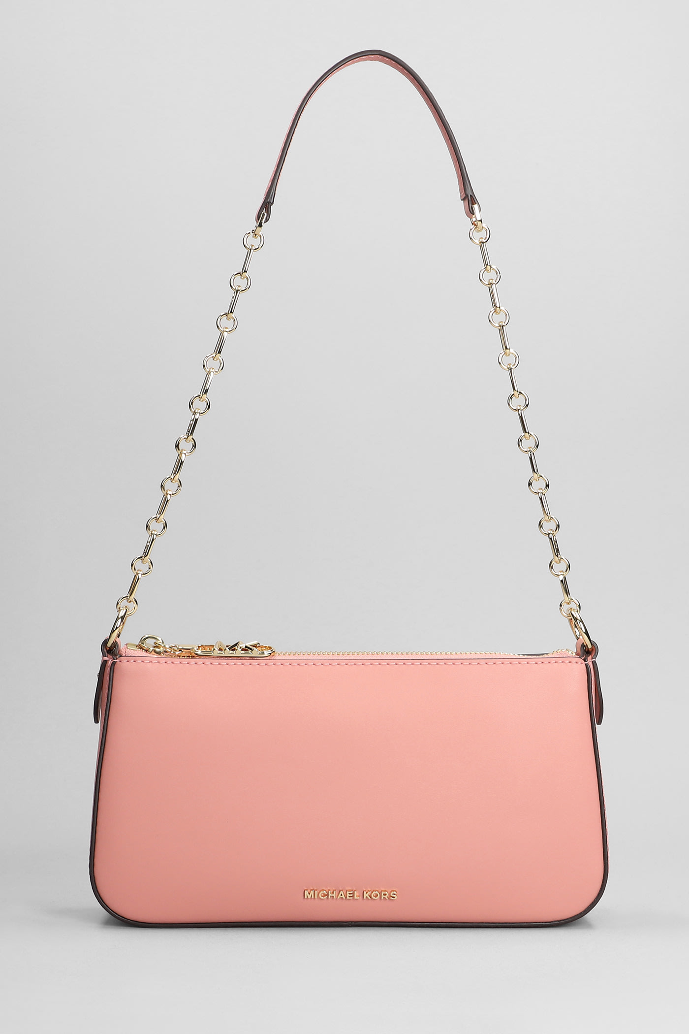 Michael Kors Clutch In Rose-pink Leather