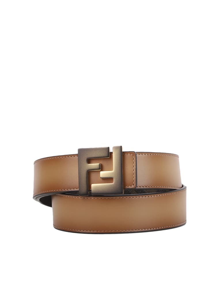 Fendi Reversible Leather Belt With Ff Motif