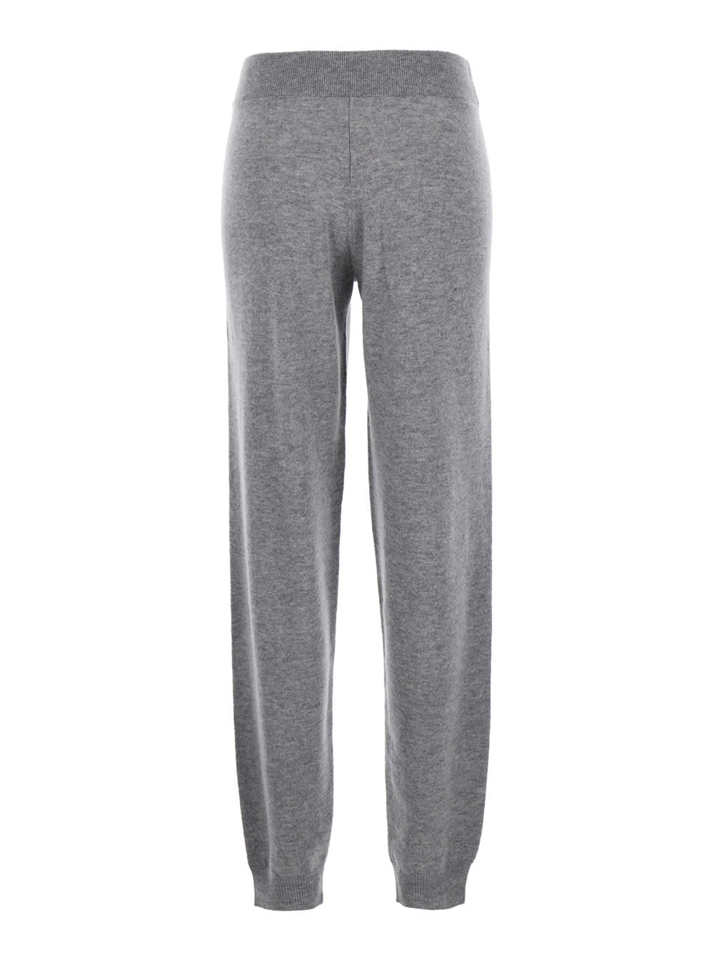 Shop Allude Grey Pants With Elastic Waist In Wool And Cashmere Woman