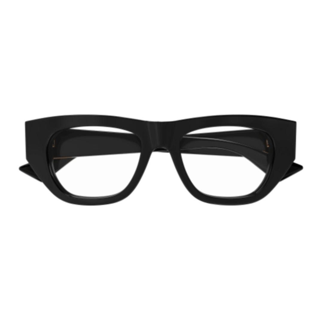 Shop Bottega Veneta Square Frame Glasses In 001 Black Crystal Transpa