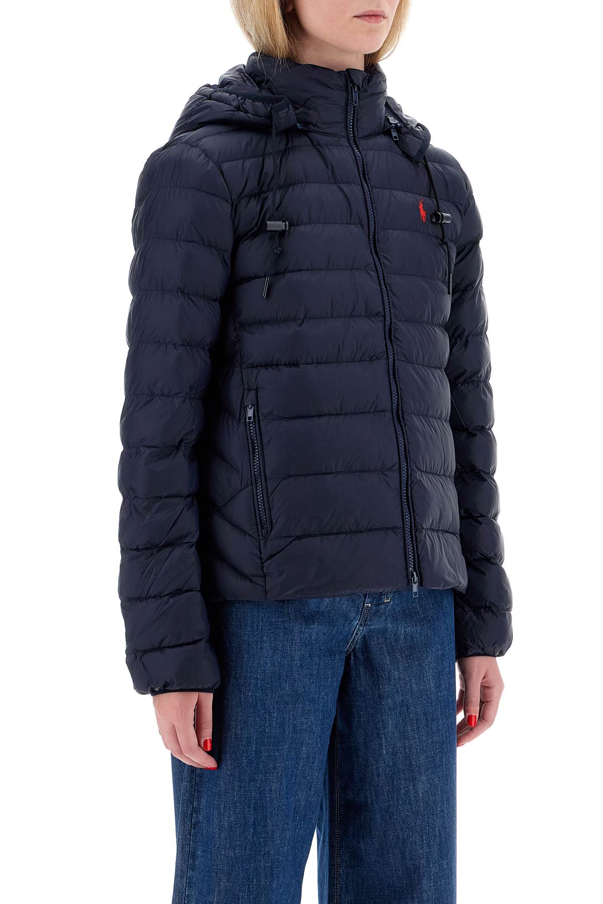 Polo Ralph Lauren Foldable Down Jacket With Embroidered Pony In Rl Navy (blue)