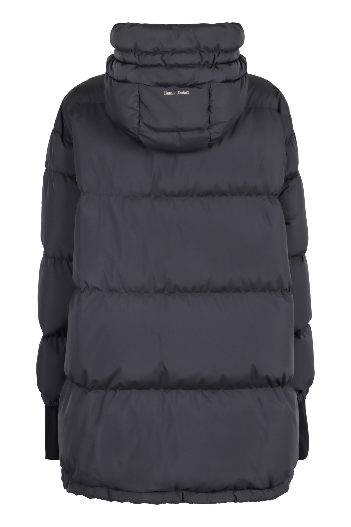 Shop Herno Hooded Nylon Down Jacket In Blue