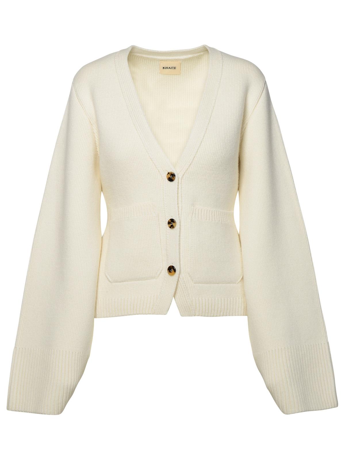 Shop Khaite Scarlet Ivory Cashmere Cardigan In Cream