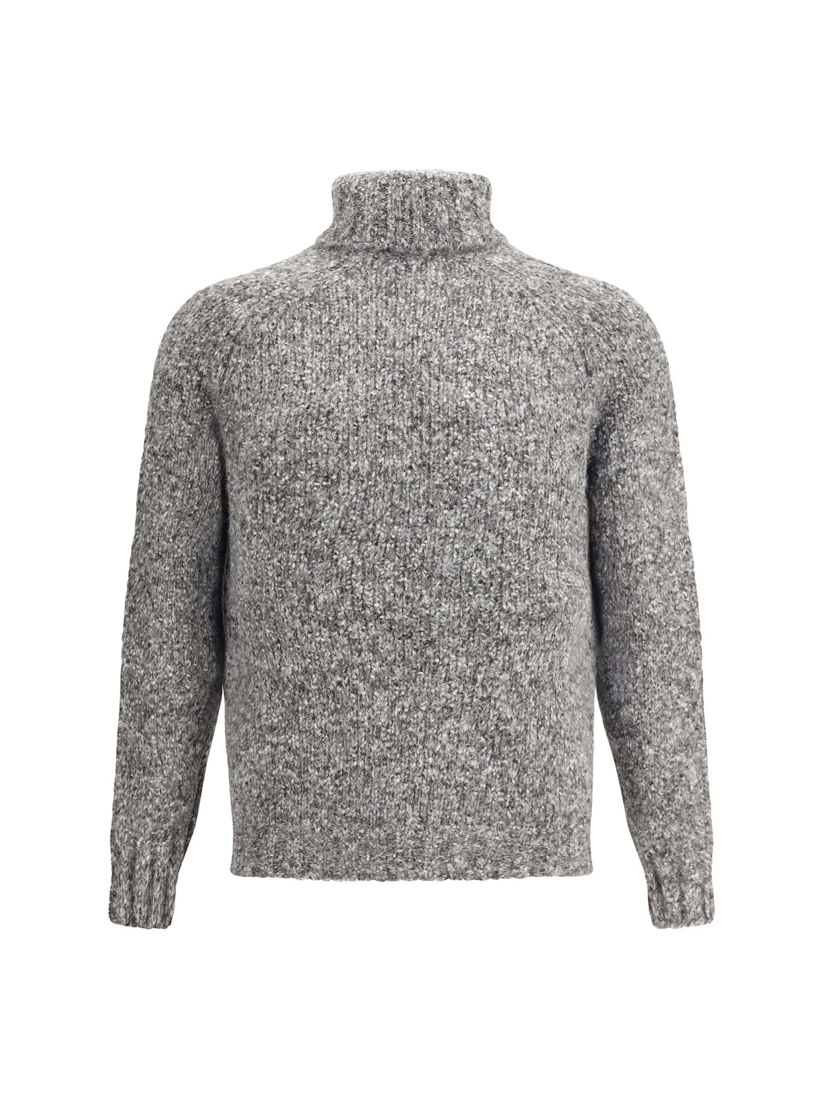 Brunello Cucinelli Men Buttoned Turtleneck Sweater In Neutral