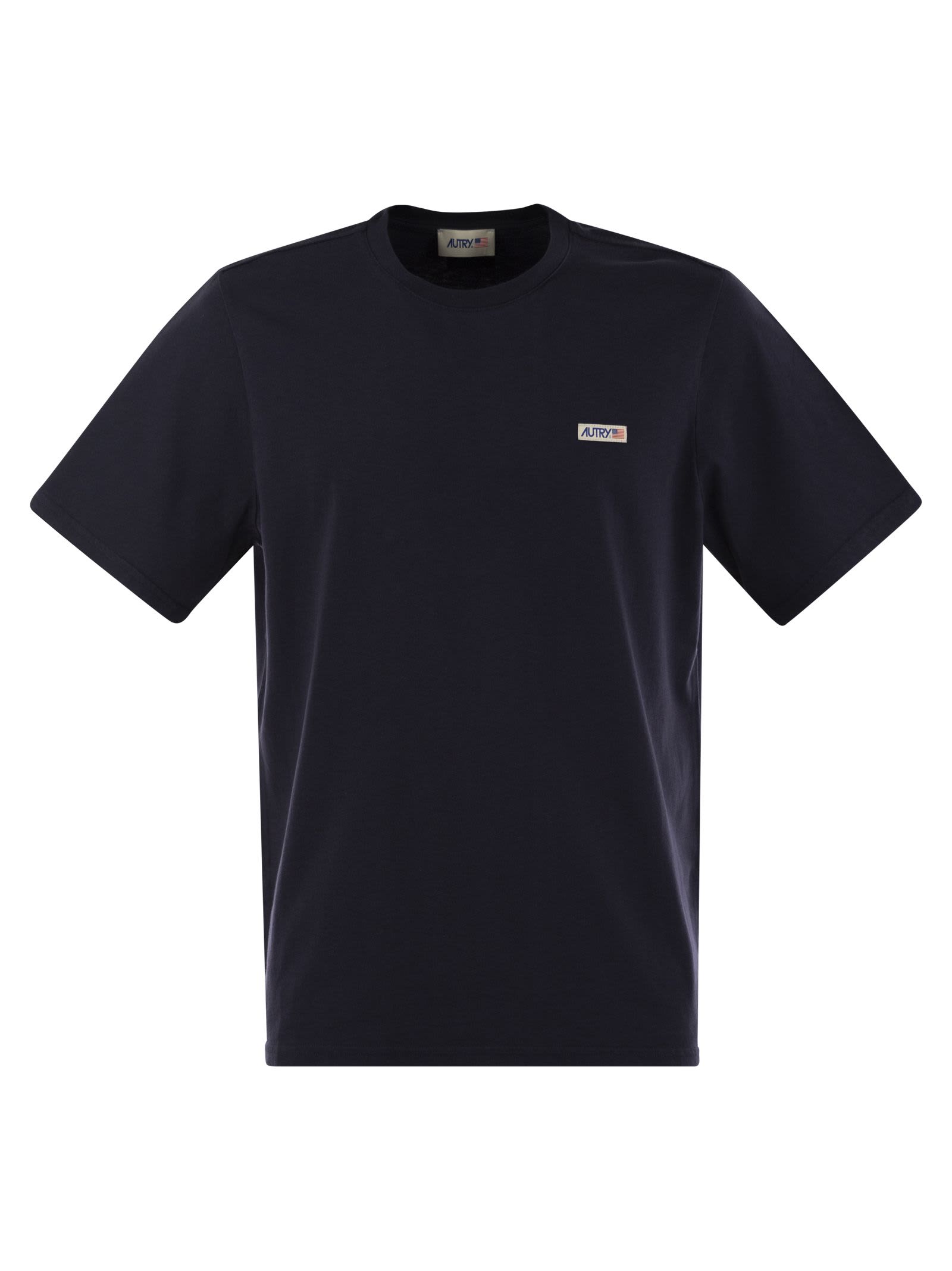 Shop Autry Crew-neck T-shirt With Logo In Blue