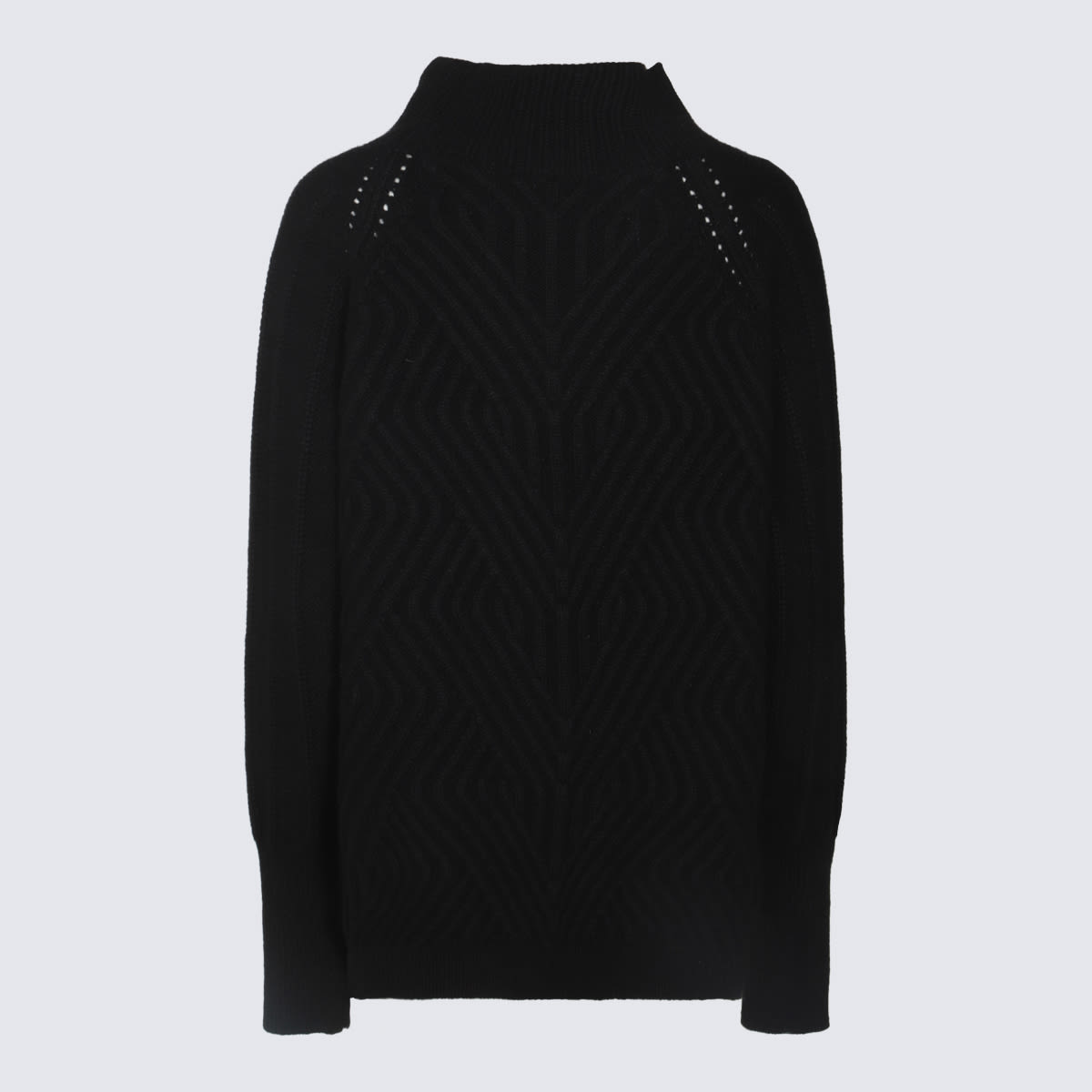 Shop Malo Black Wool Knitwear