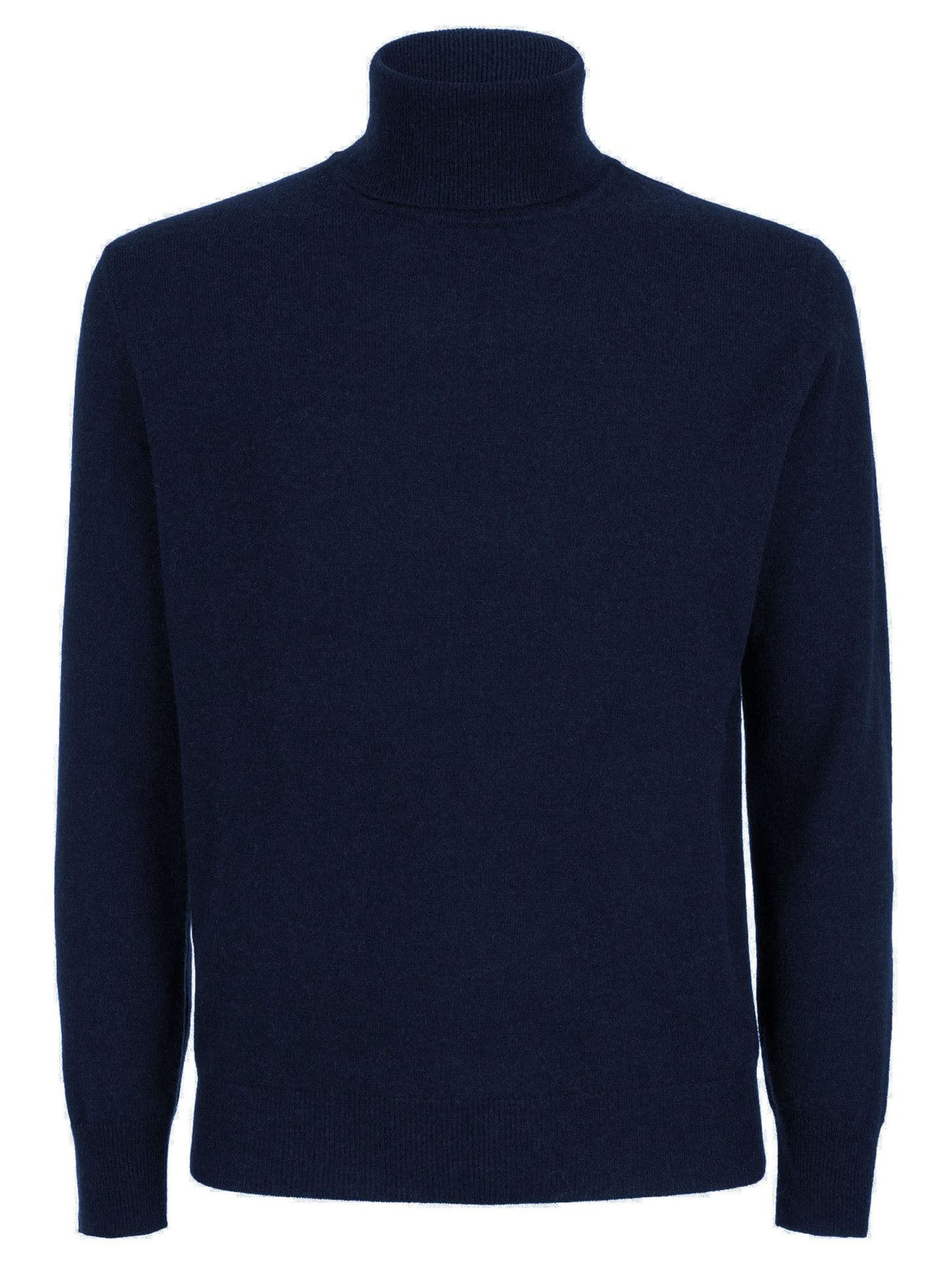 Shop Kangra Blue Wool And Cashmere Sweater