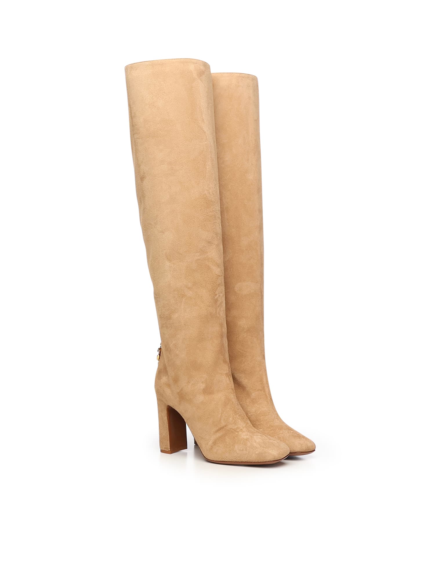 Dolce & Gabbana Suede Boot In Nude