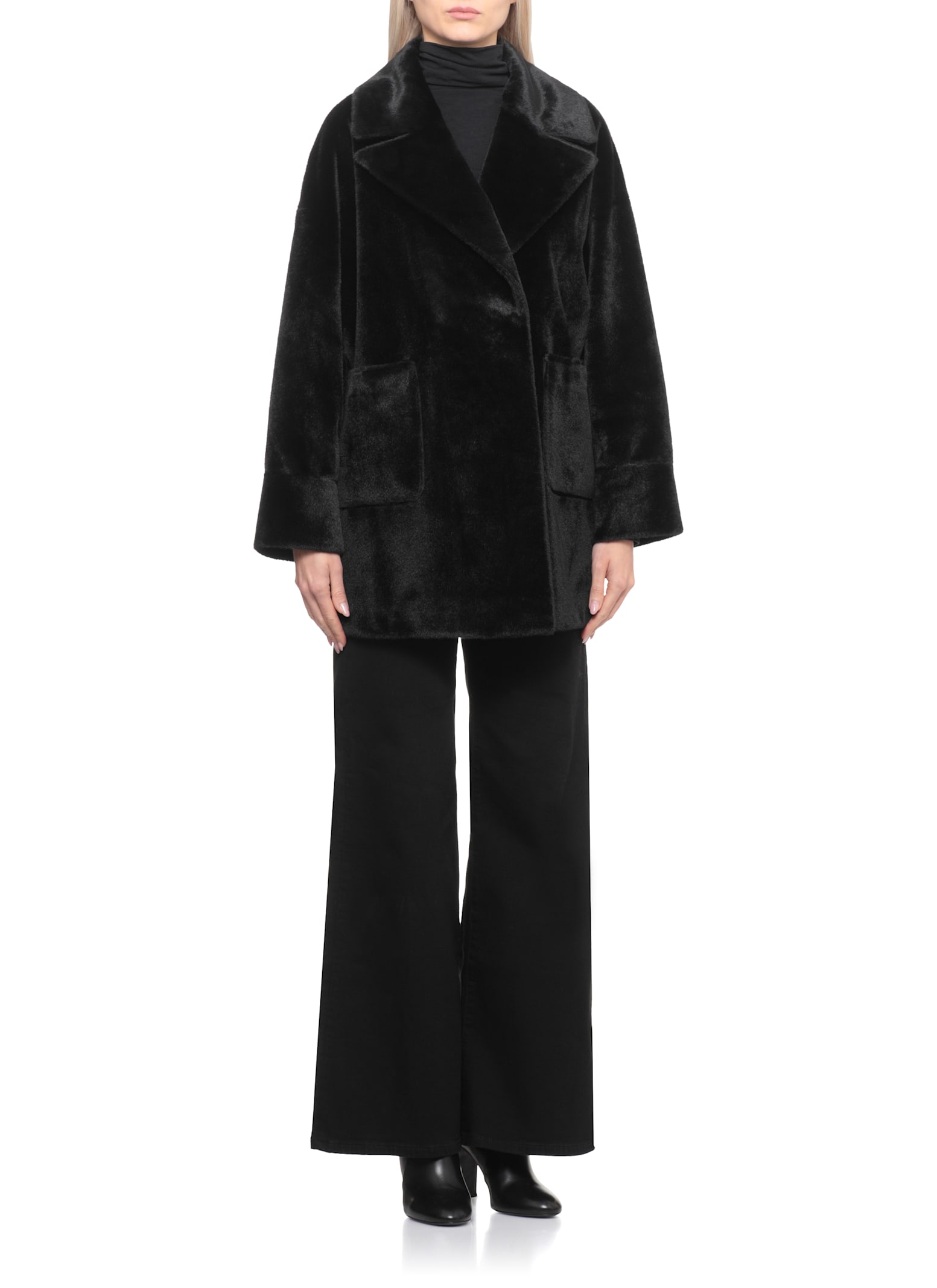 Betta Corradi Faux Fur Coat In Black