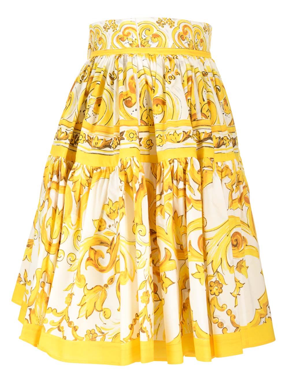 Shop Dolce & Gabbana Short Circle Skirt In Yellow