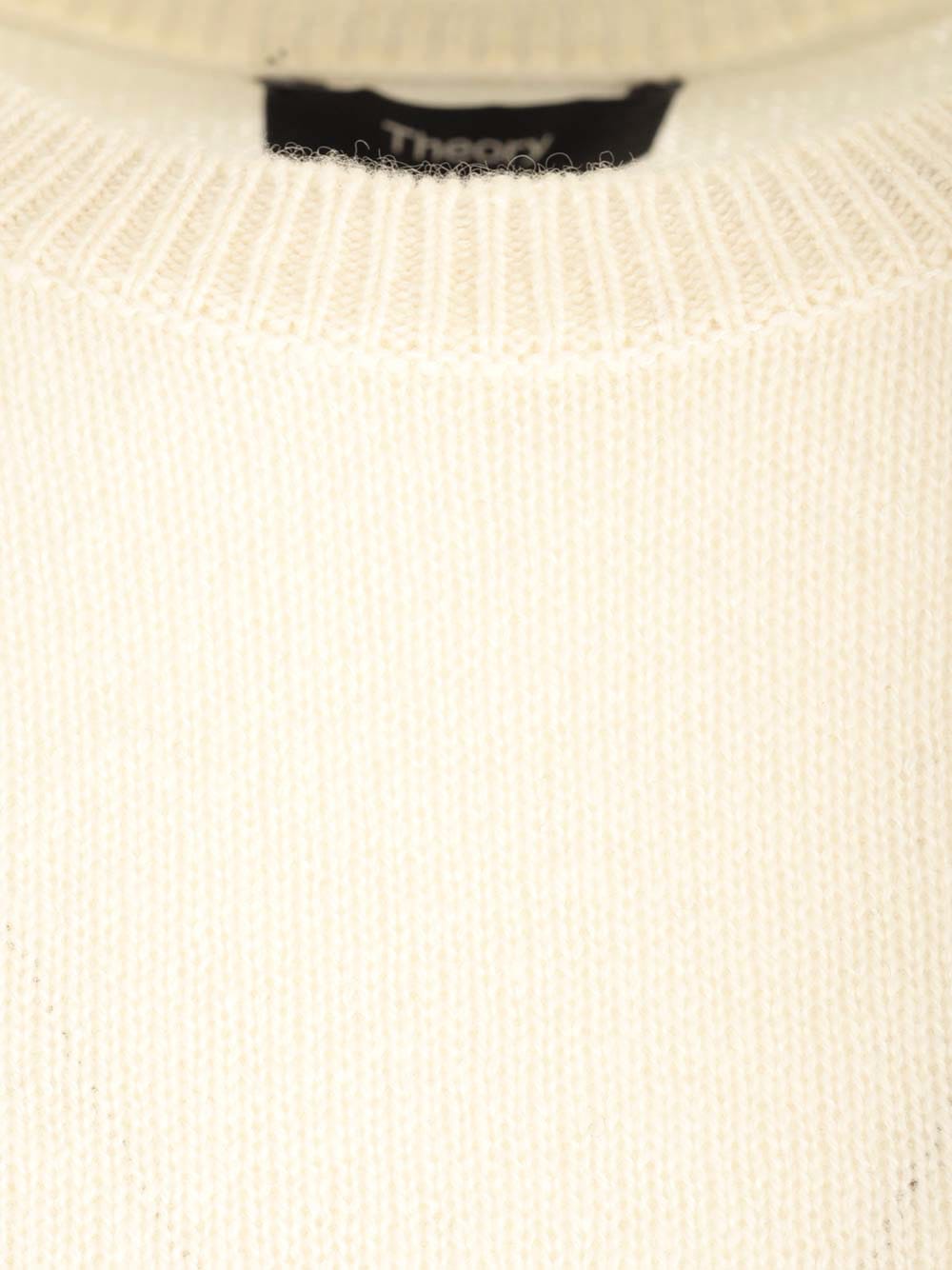 Shop Theory Wool T-shirt In Ivory