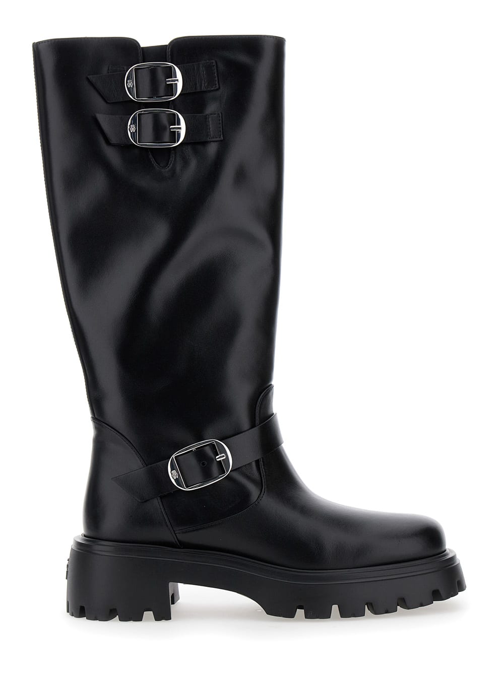 Stuart Weitzman emerson Black Chunky Sole Boots With Logo In Leather Woman