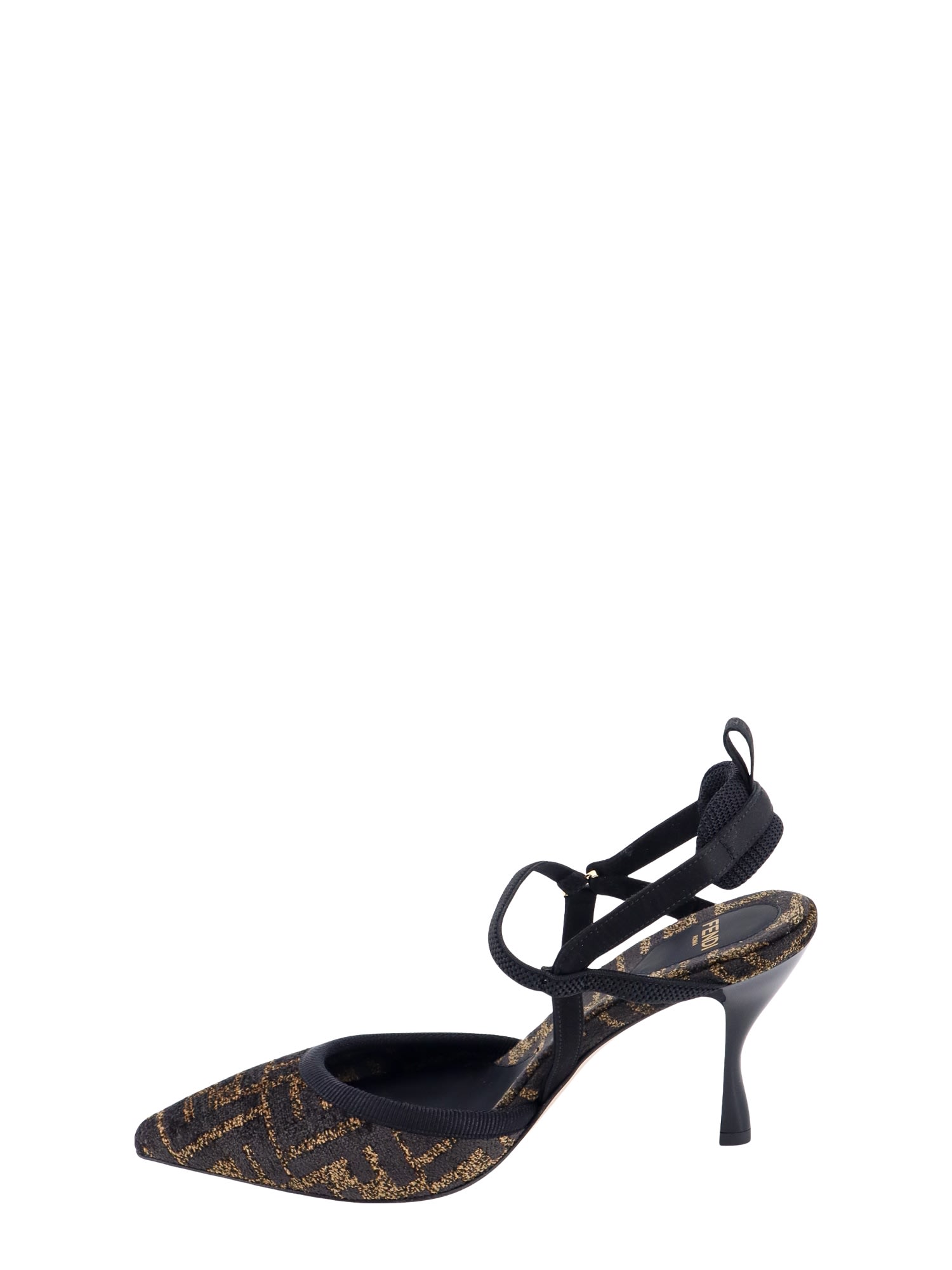 Shop Fendi Colibri Lite Slingback In Nero