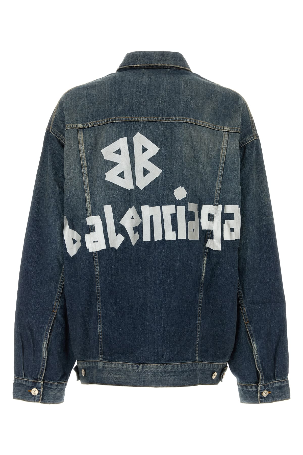 Balenciaga Denim Oversize Jacket In Blu
