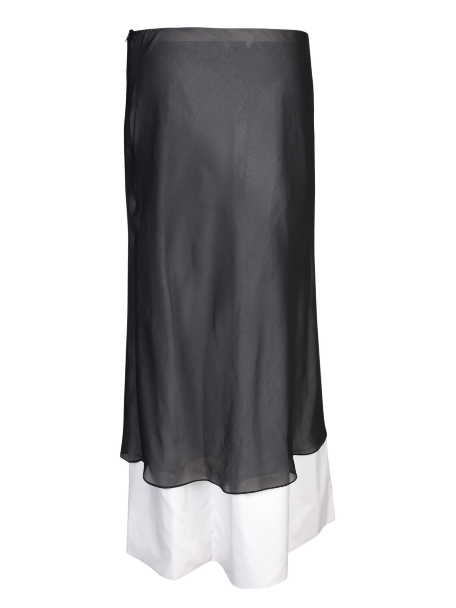 Shop Quira Double Underskirt Skirt In Black/white