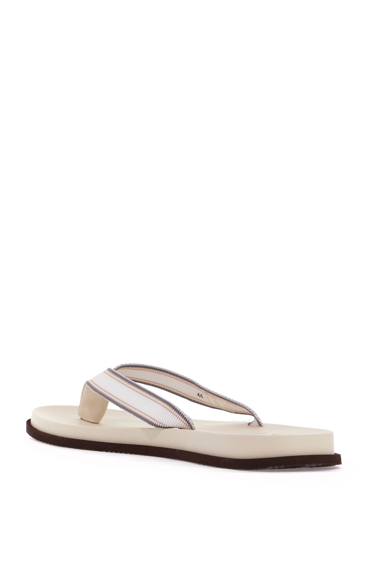 Shop Brunello Cucinelli Rubber Flip-flop Slides In Panama+sabbia+grigio