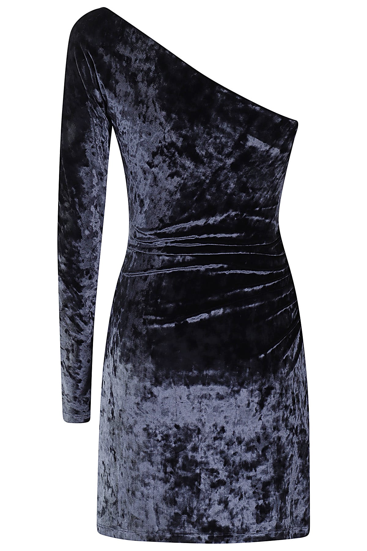 Amen Dress In C Velvet W Buckle In Navy Blue