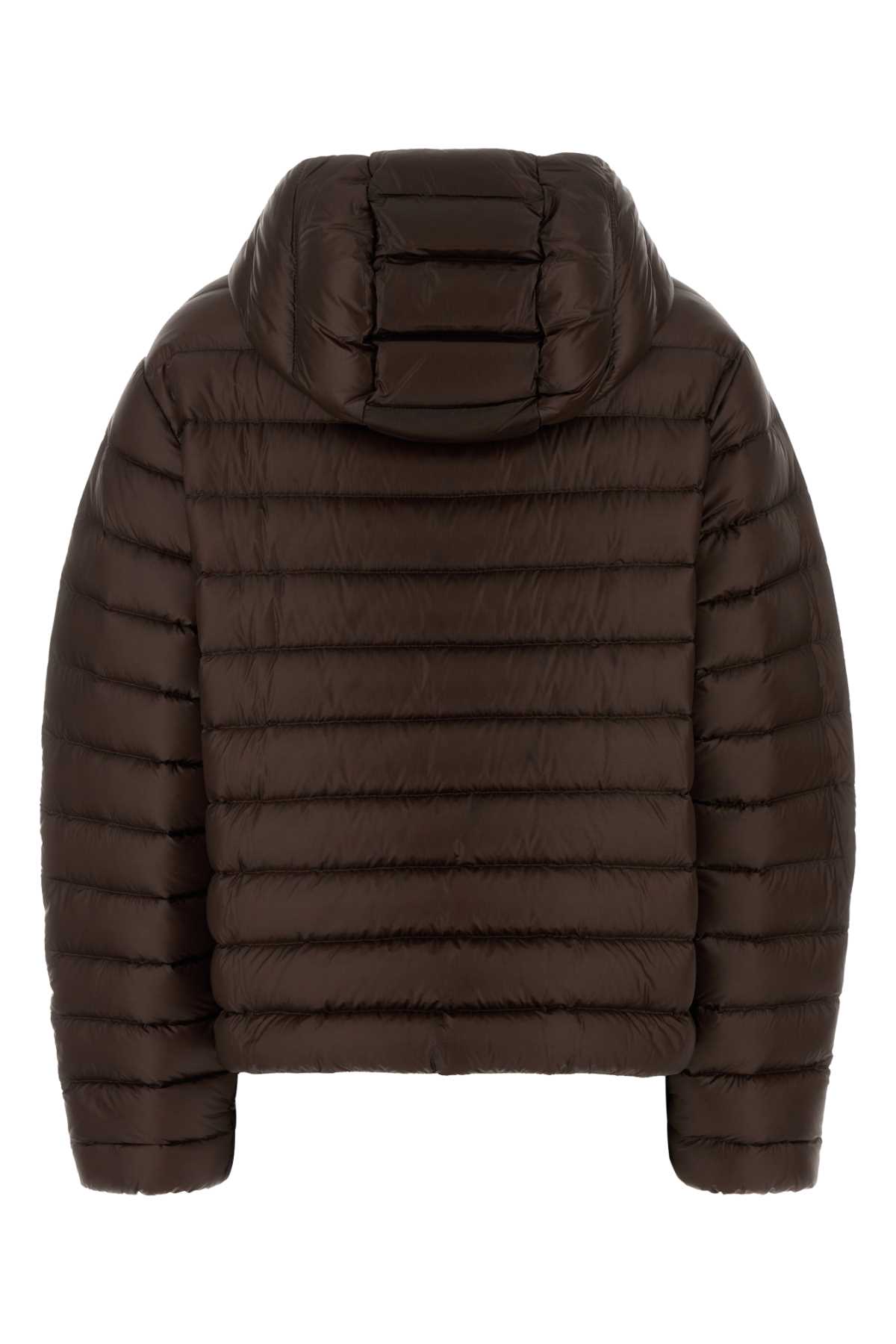 Jil Sander Hooded Quilted Down Jacket With Long Sleeves In Purple