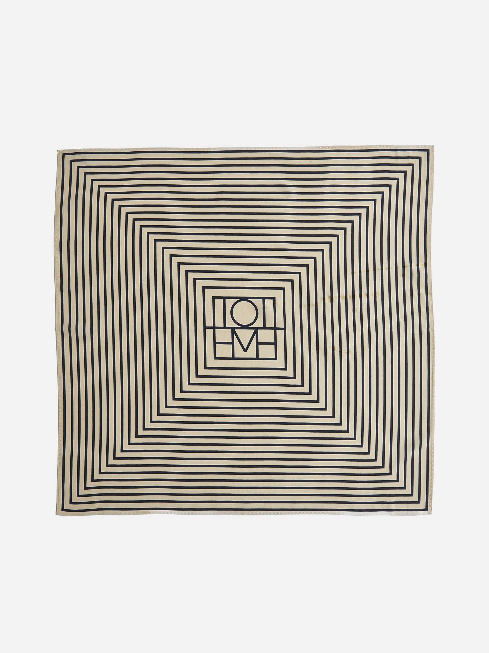 Totême Geometric Monogram Print Silk Scarf In Neutral