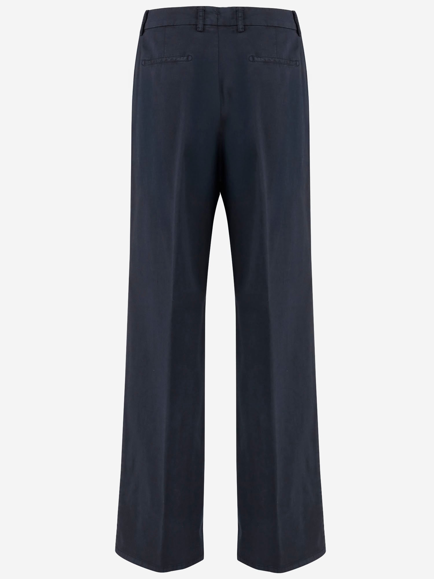 Shop Berwich Stretch Cotton Silk Pants In Blue