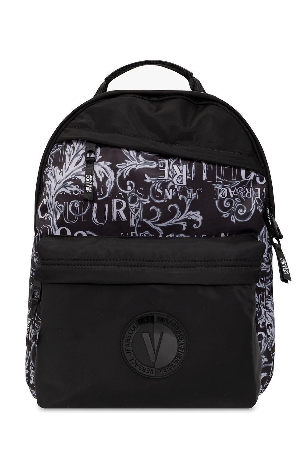 Versace Logo-lettering Zipped Backpack