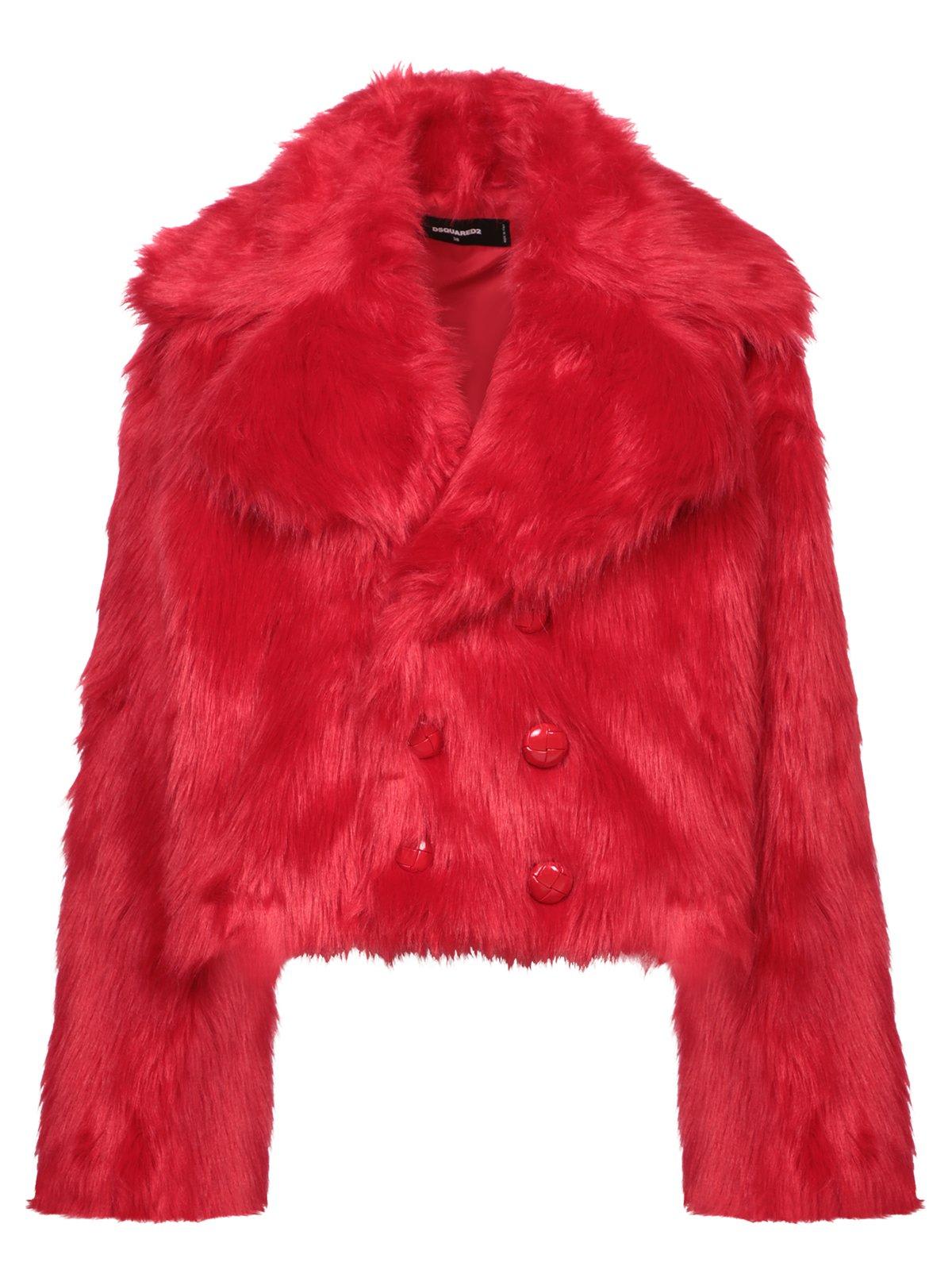 Faux-fur Double-breasted Jacket