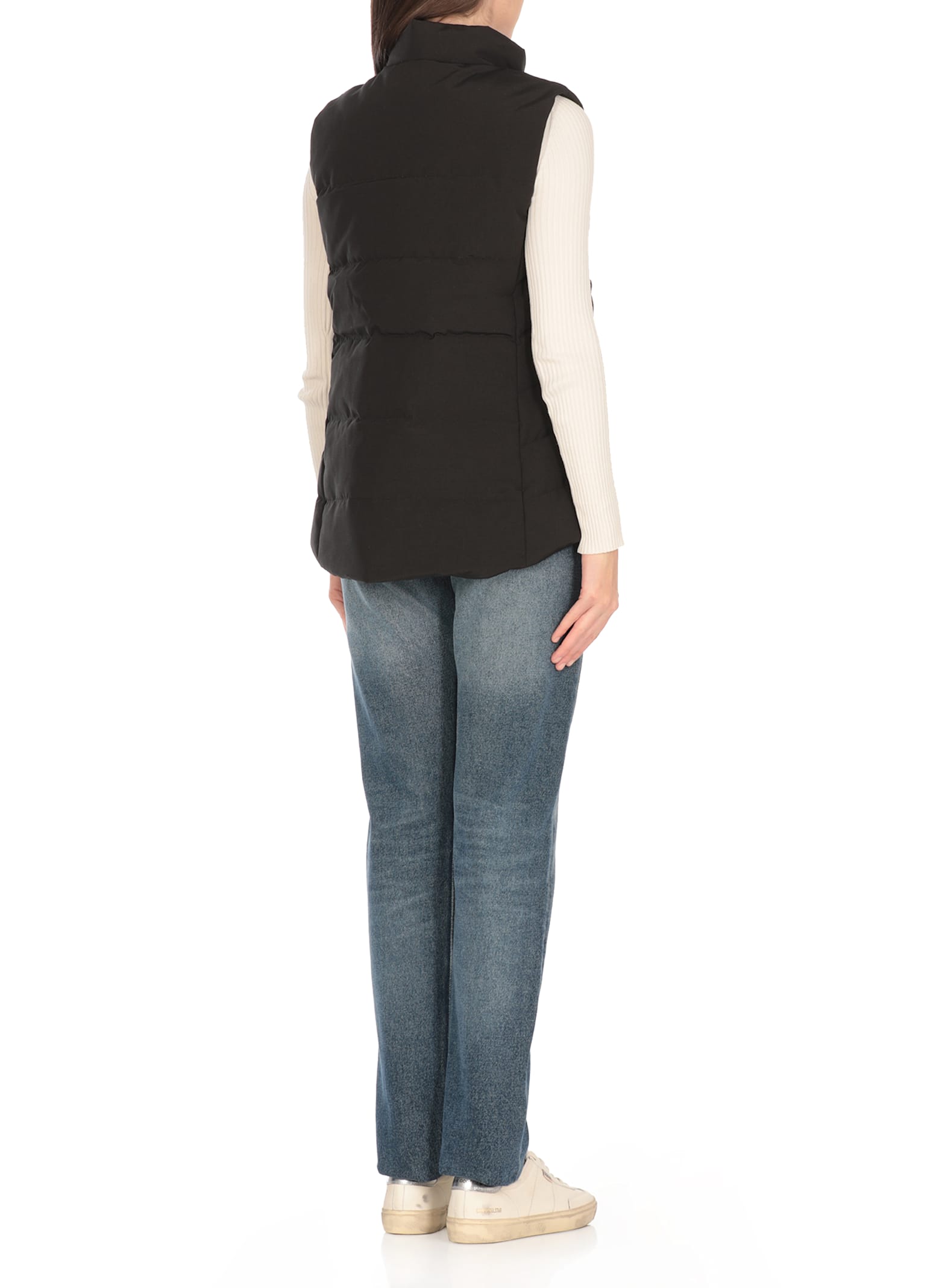 Canada Goose Padded Quilted Sleeveless High Neck Vest In Black