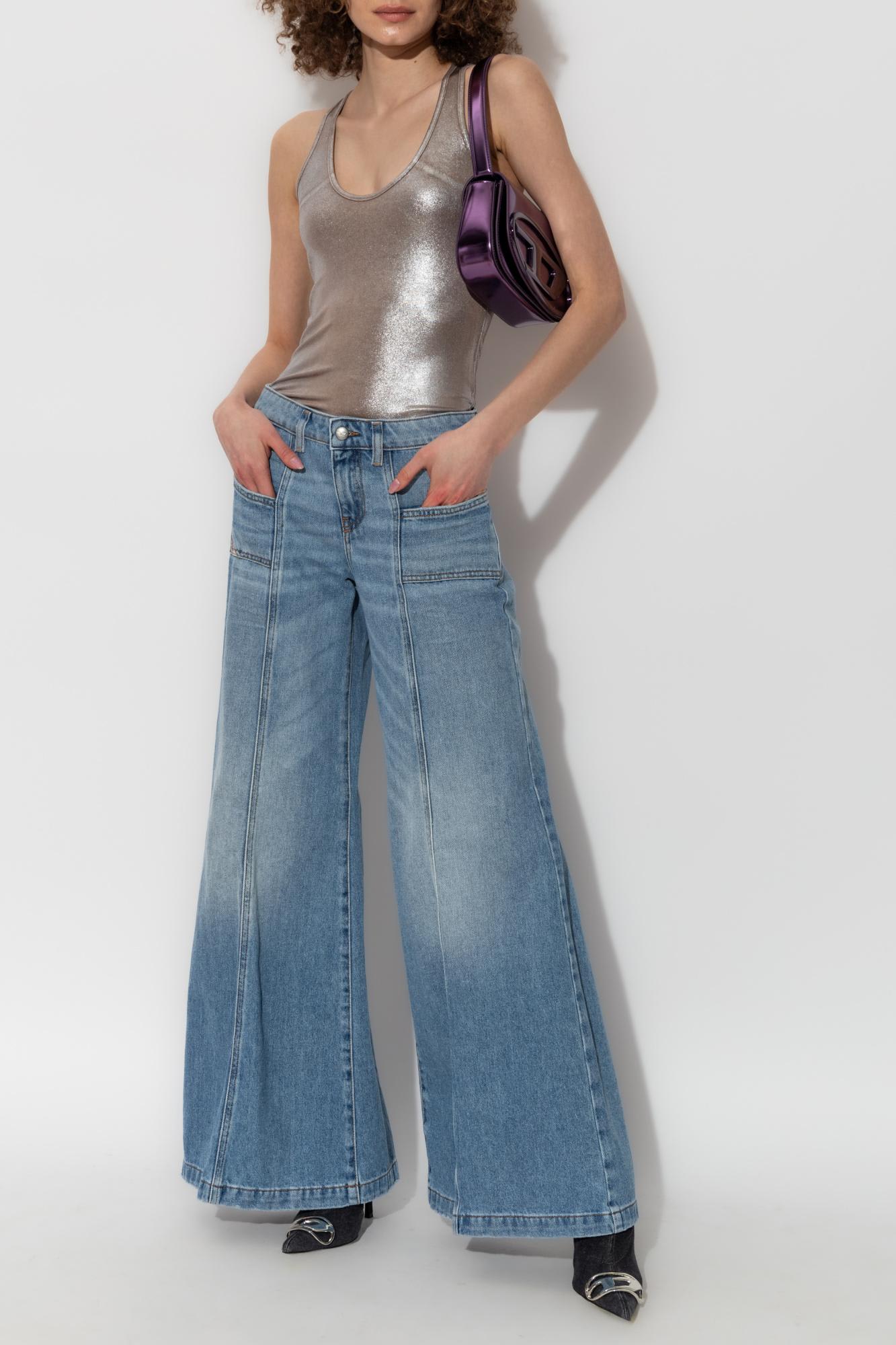 Diesel Top  Woman Color Gold In Golden