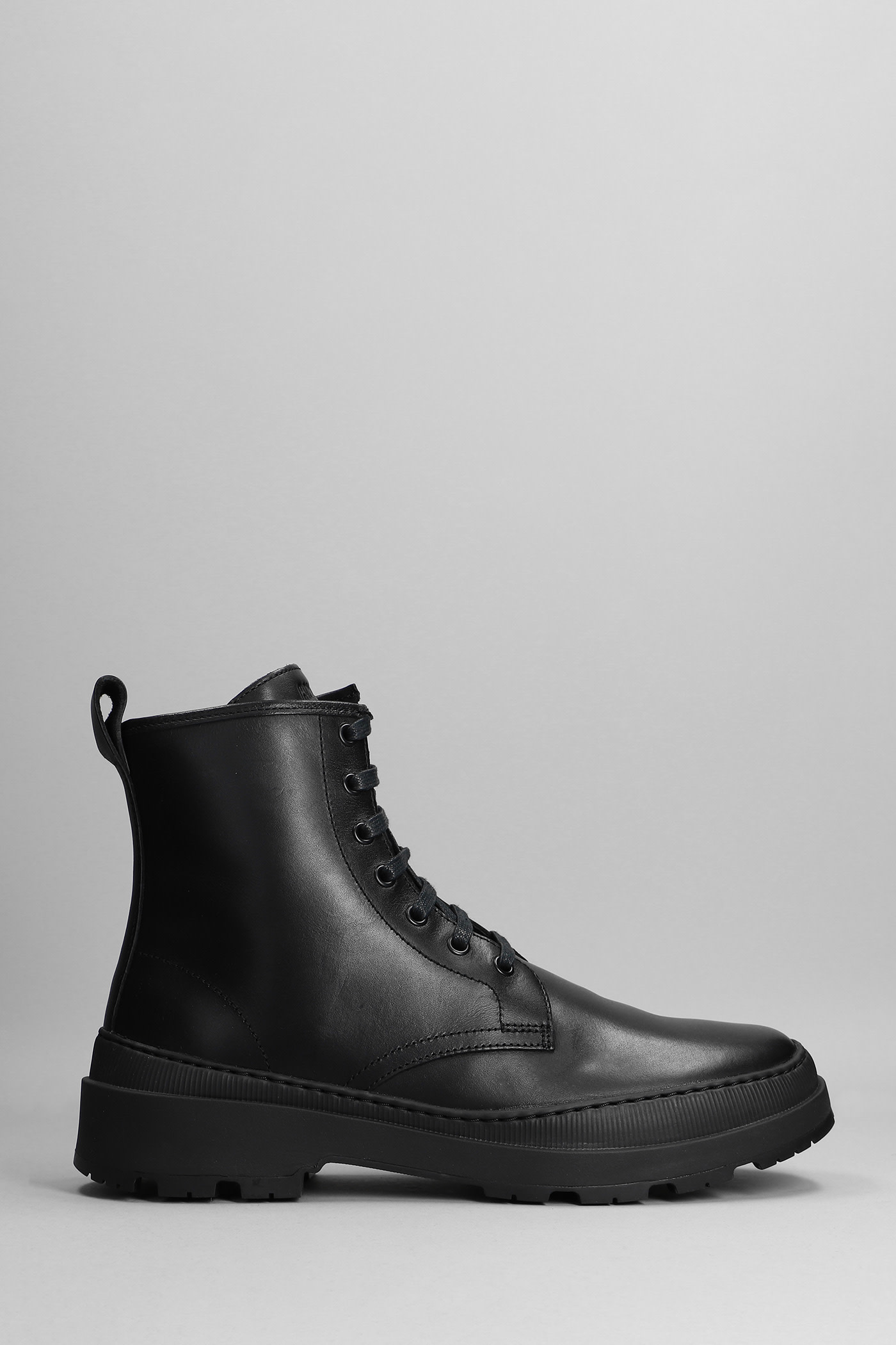 Camper Brutus Combat Boots In Black Leather