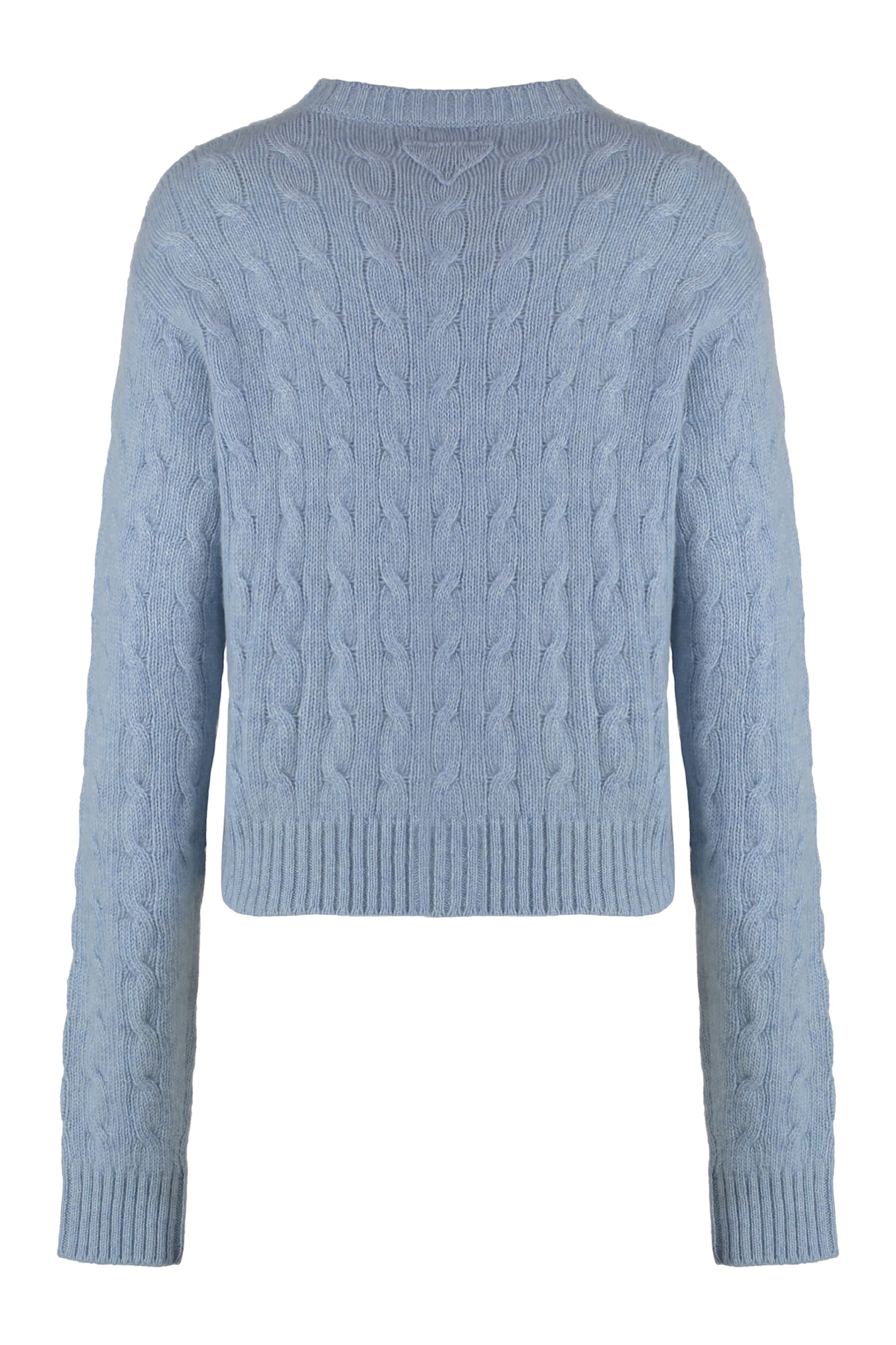 Shop Prada Cashmere Cardigan In Light Blue